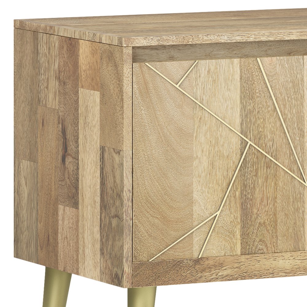 Jager Solid Mango Wood Tv Media Stand In Natural For Tvs Up To 65 Inches. Picture 2