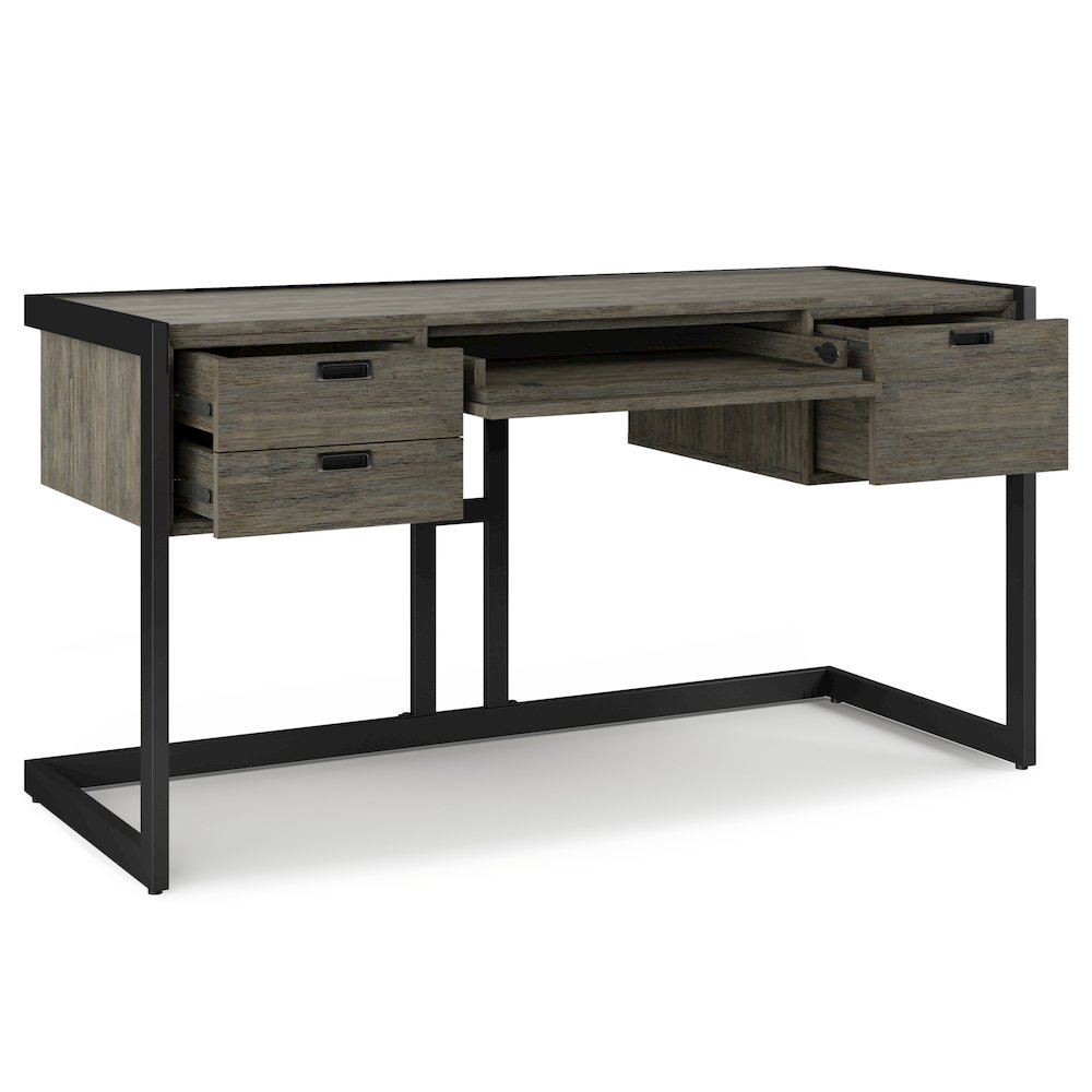 Hampden SOLID ACACIA WOOD Desk in Weathered Grey. Picture 2