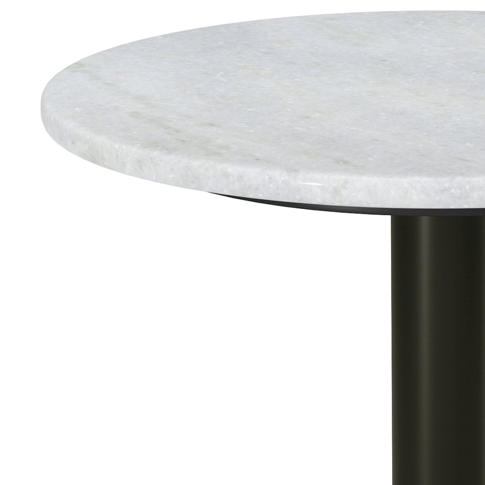 Evans Marble Side Table In White. Picture 2