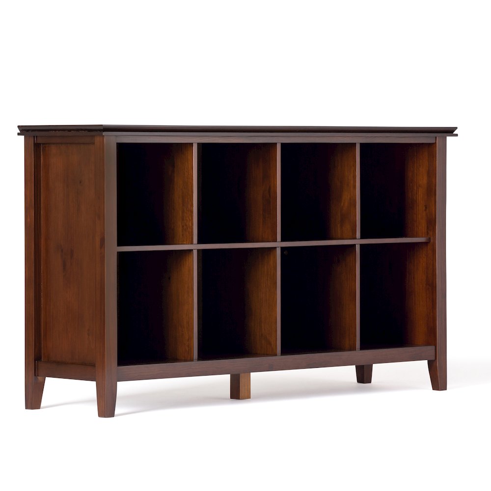 Artisan Solid Wood 8 Cube Storage Sofa Table In Russet Brown. Picture 1