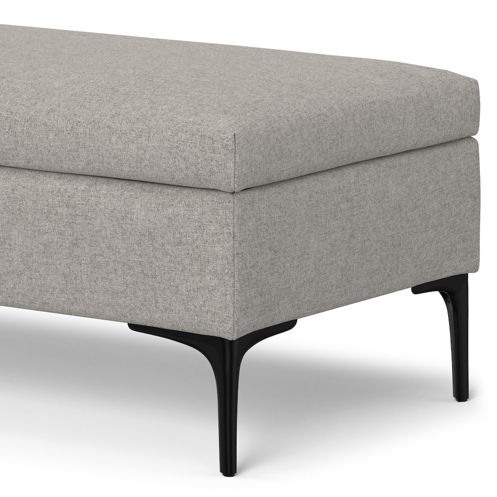 Large Coffee Table Storage Ottoman with Lift up Lid in Cloud Grey Polyester. Picture 7