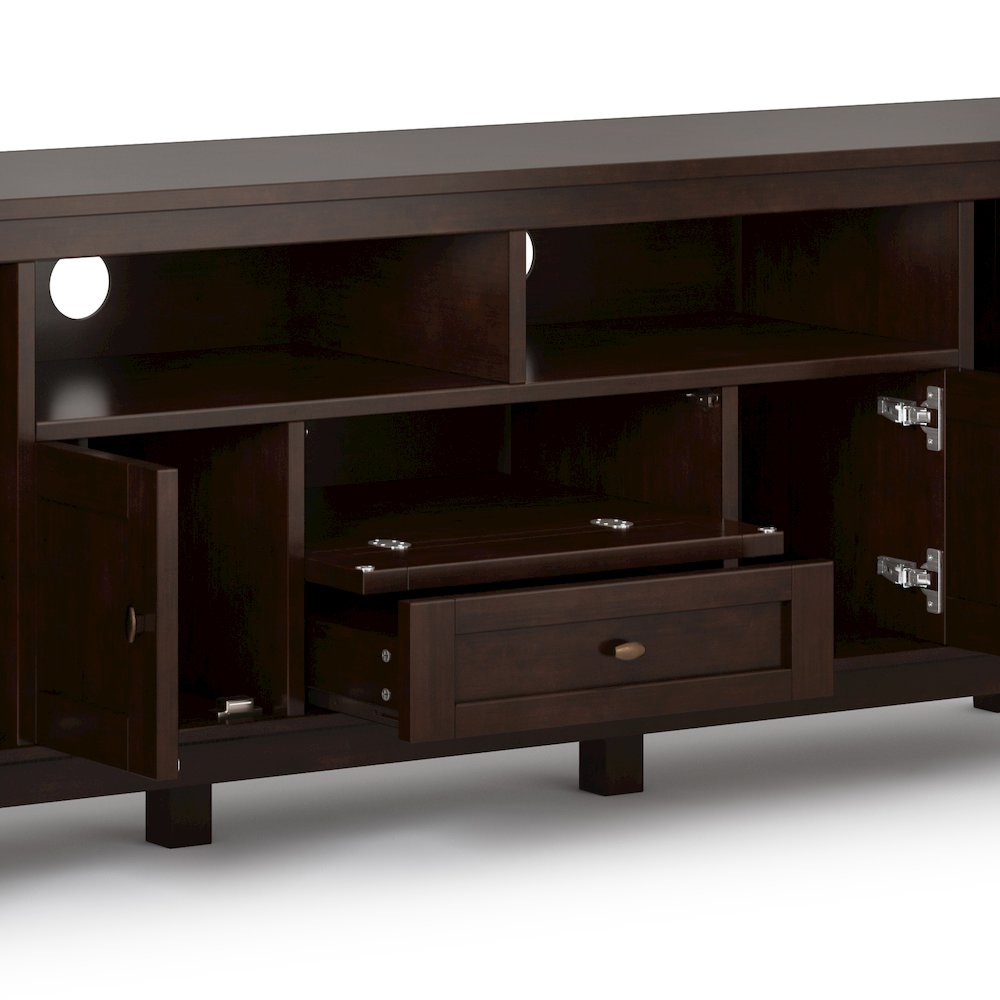 72 Inch Tv Media Stand In Russet Brown For Tvs Up To 80 Inches. Picture 3