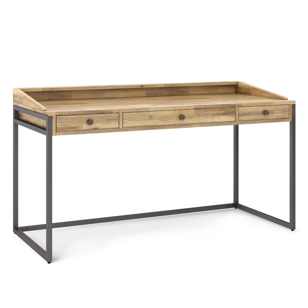 Ralston Solid Acacia Wood Desk In Distressed Golden Wheat. Picture 1