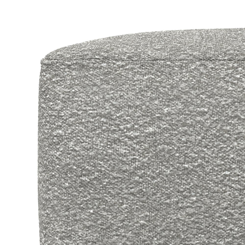 Chantal 24 inch Wide Contemporary Pouf in Light Grey Boucle Fabric. Picture 5