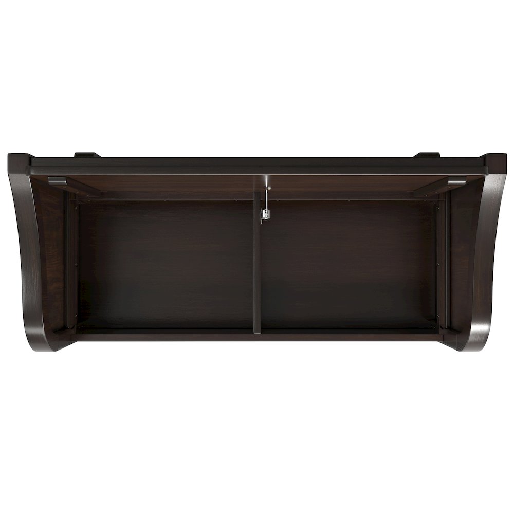 Connaught Solid Wood Entryway Storage Bench With Shelf In Chestnut Brown. Picture 2