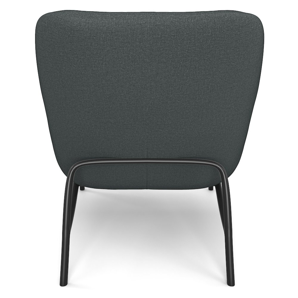 Elmont Accent Chair In Steel Grey Linen Fabric. Picture 4