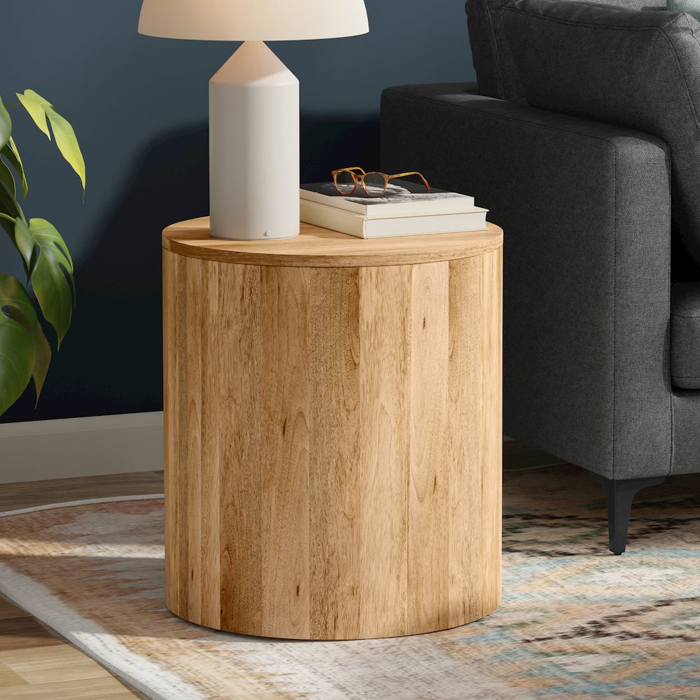 Millbury 20 inch Wide Solid Mango Contemporary End Table in Natural, Assembled. Picture 6