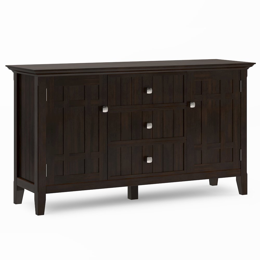 Bedford Solid Wood Sideboard Buffet In Dark Tobacco Brown. Picture 1