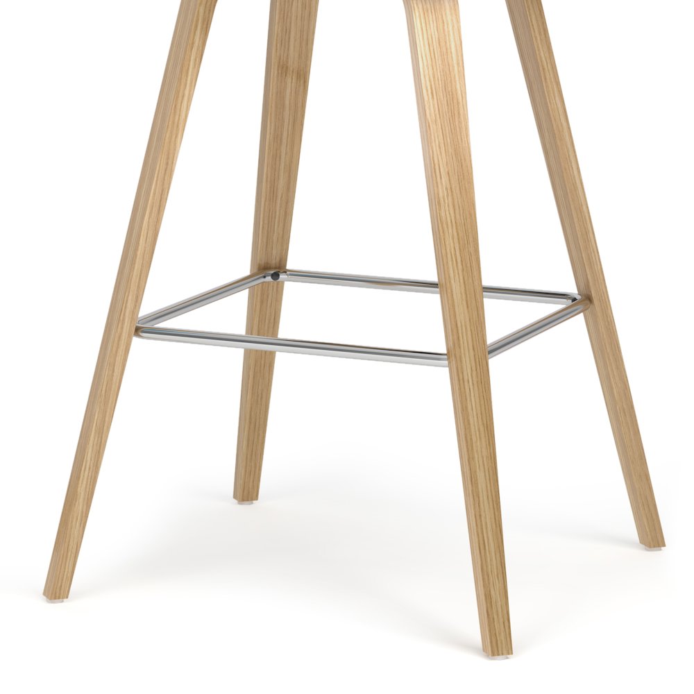 Counter Height Stool (Set Of 2) With Light Wood In Acid Green Linen Look Fabric. Picture 4