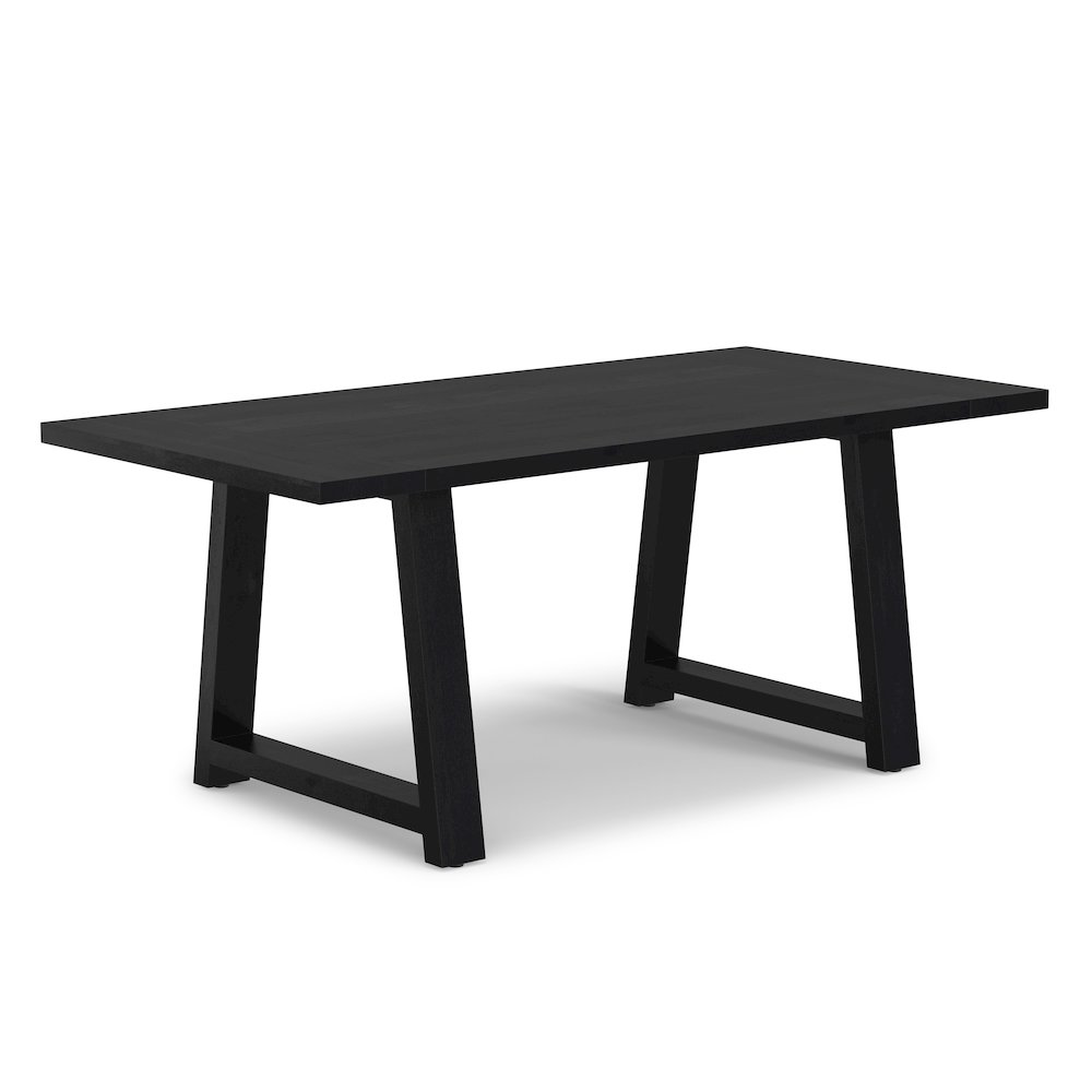 Whitley 72 inch Wide Solid Mango Farmhouse Dining Table in Black. Picture 3