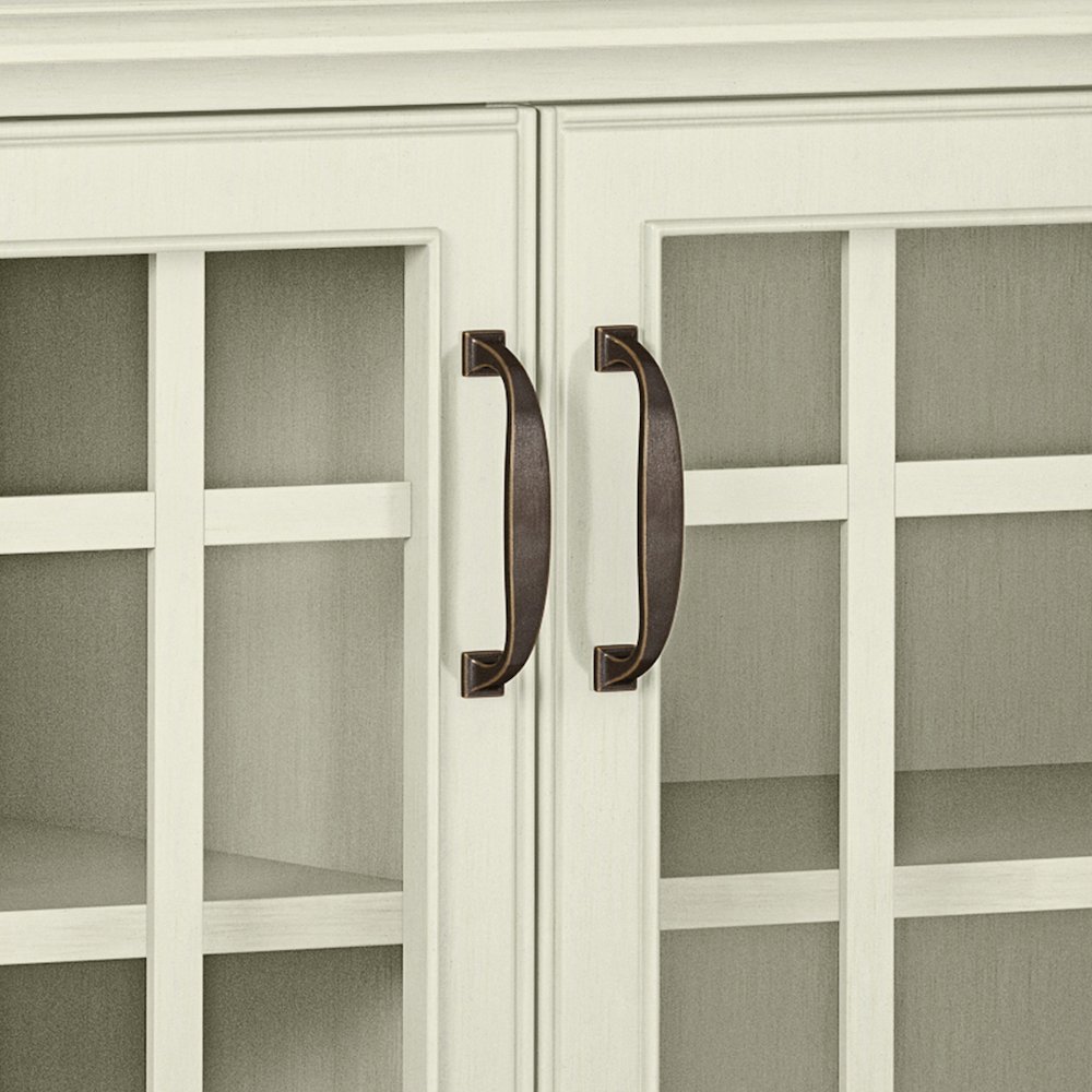 Connaught Solid Wood Low Storage Cabinet In Antique White. Picture 4