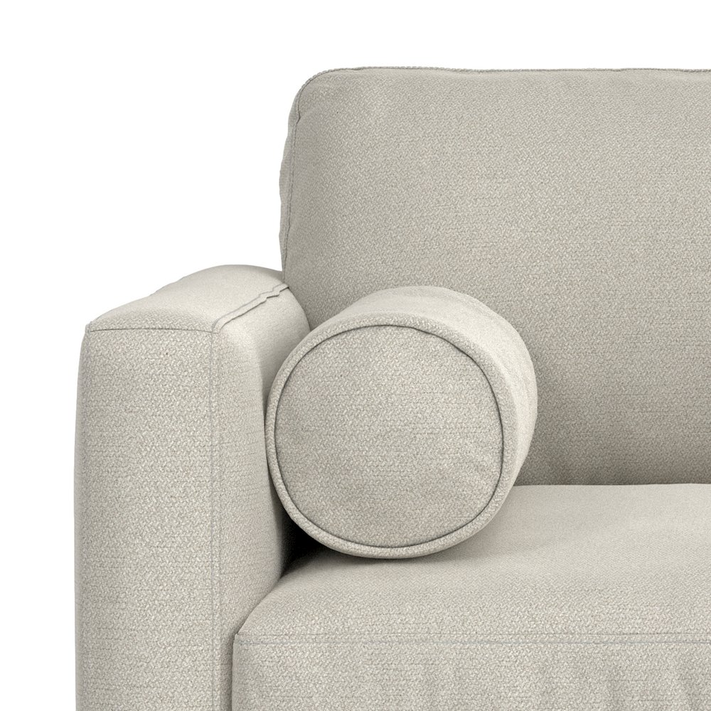 Morrison 42 inch Wide Mid-Century Modern Arm Chair in Cream White. Picture 4