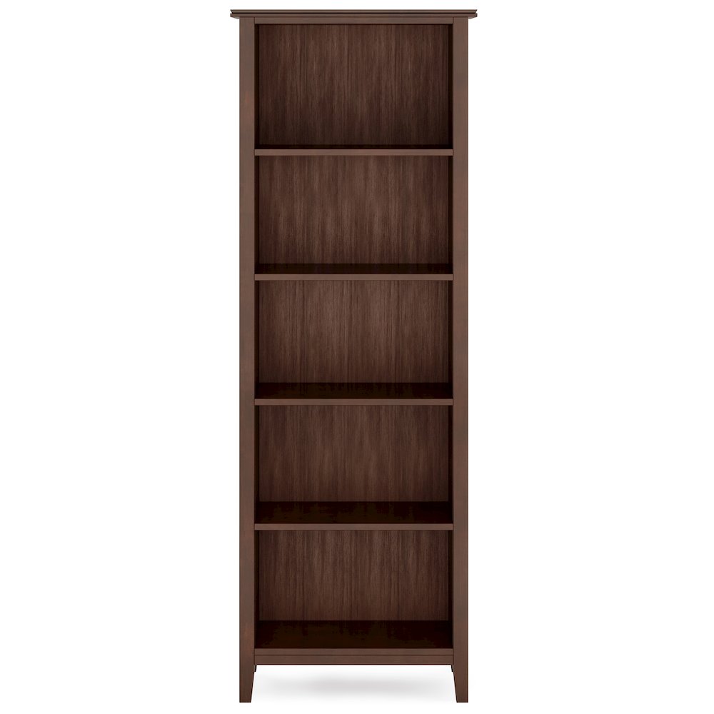 72"W Low TV Stand with Two 26"W 5 Shelf Bookcases in Russet Brown (Set of 3). Picture 4