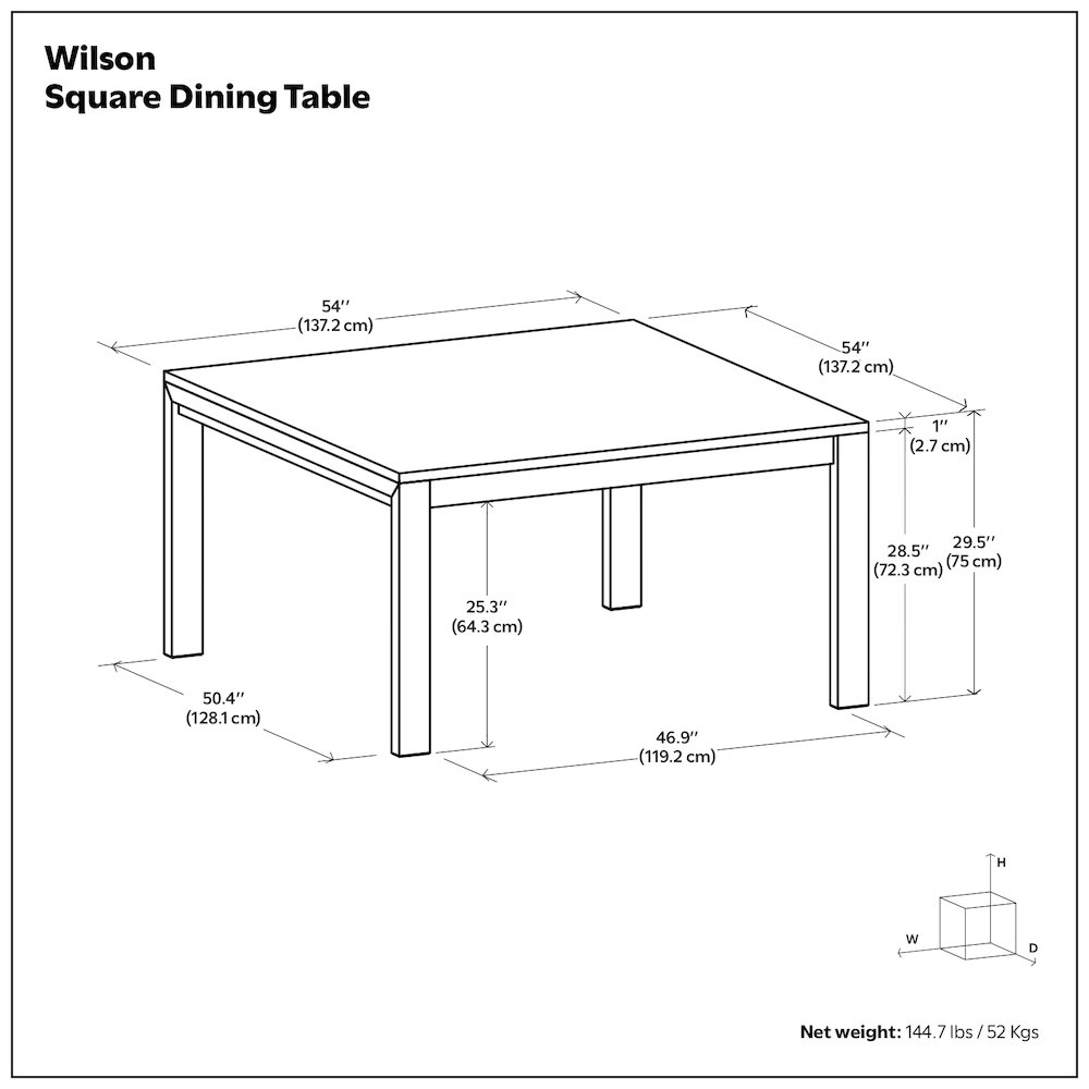 Wilson Square Dining Table In Oak Veneer. Picture 10