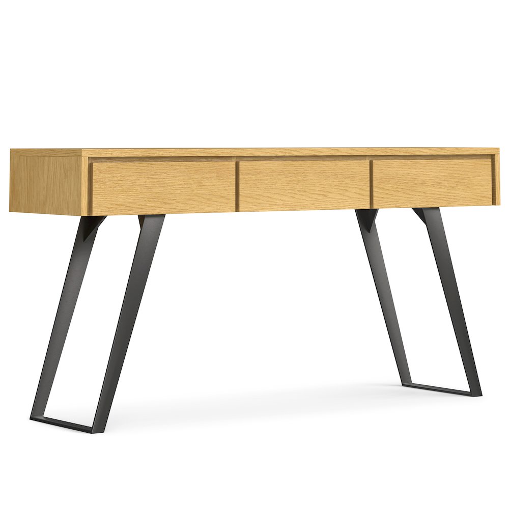 Lowry Console Sofa Table In Oak Veneer. Picture 1