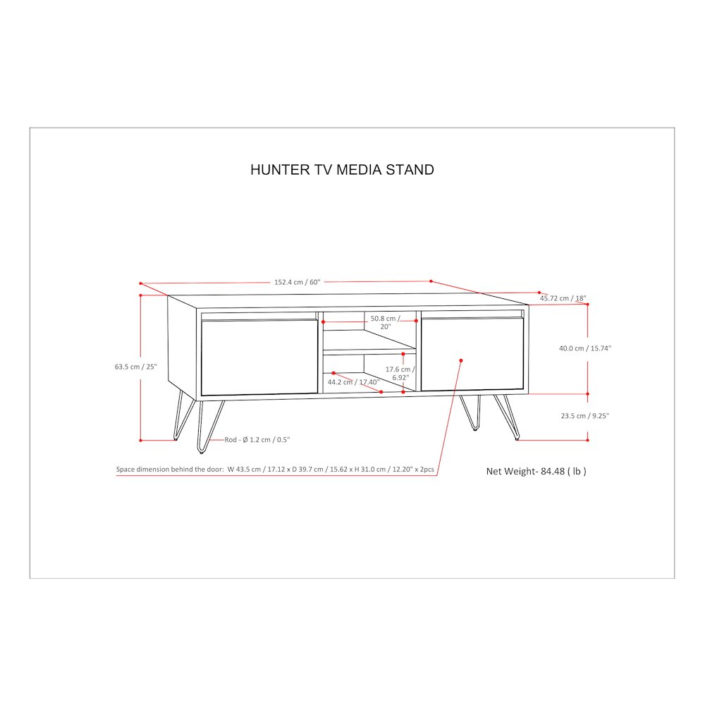 Hunter Tv Media Stand In Oak Veneer. Picture 6