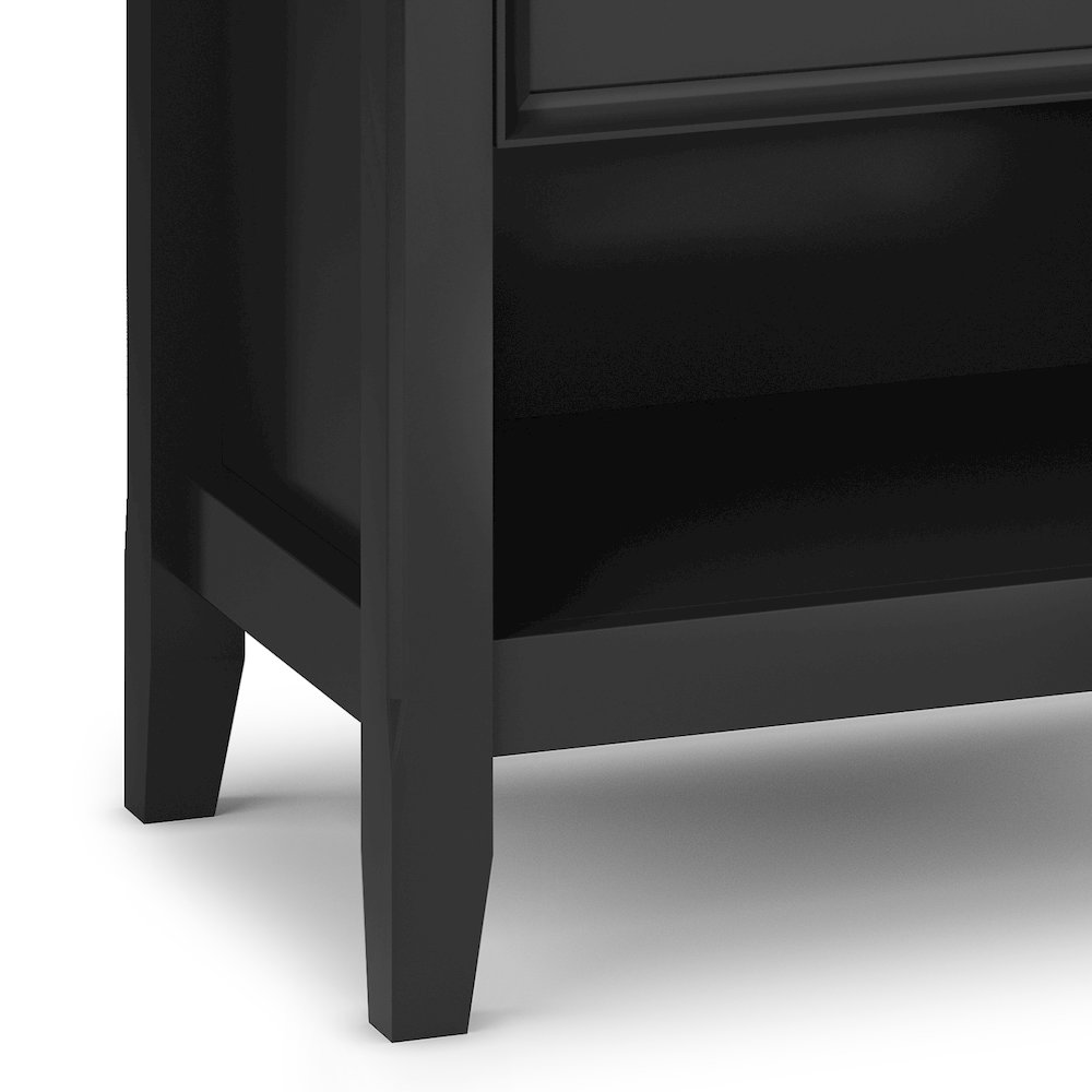 Amherst 24 inch Solid Wood Traditional Bedside Table in Black (Set of 2). Picture 4