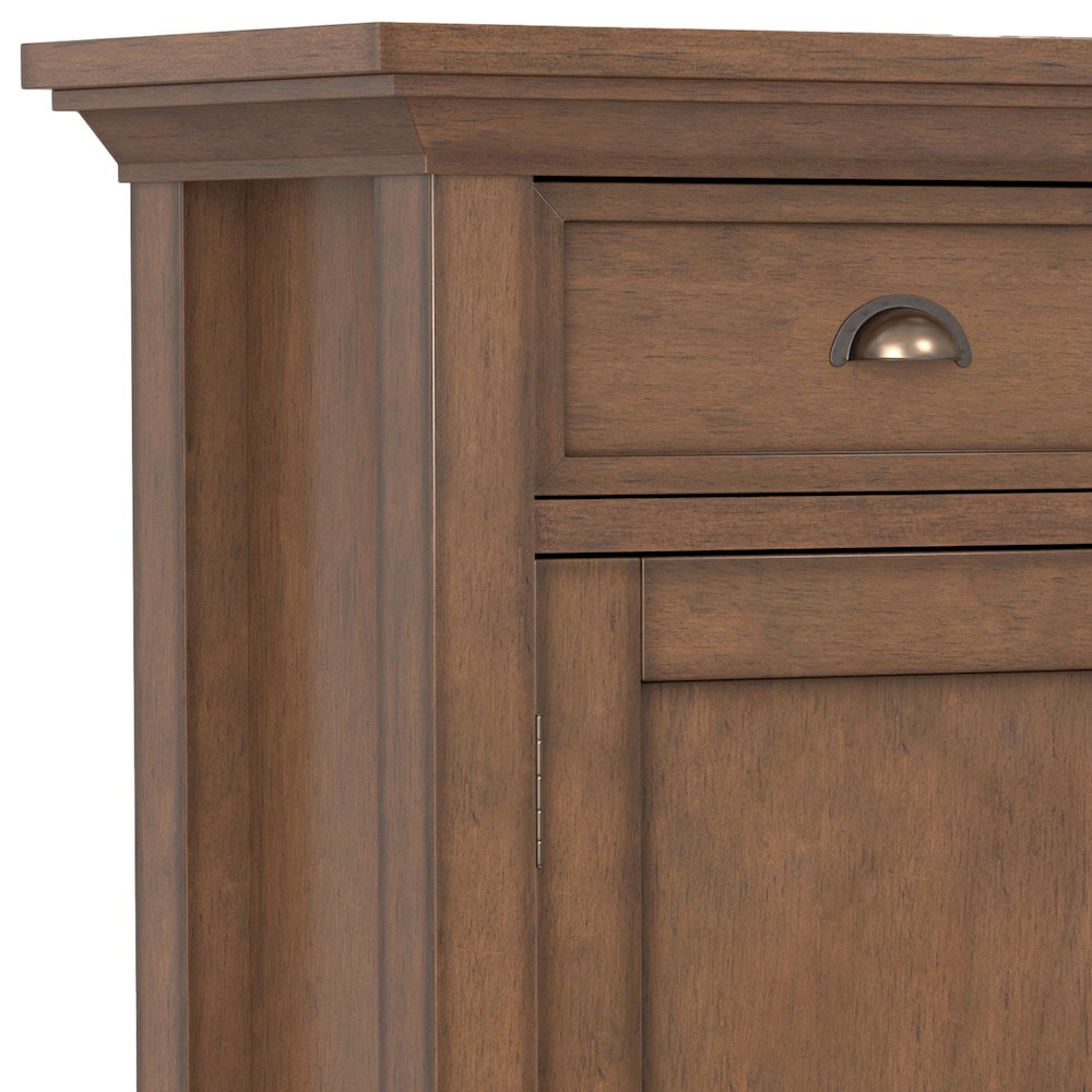 36 inch Wide Transitional Entryway Storage Cabinet in Rustic Natural Aged Brown. Picture 2