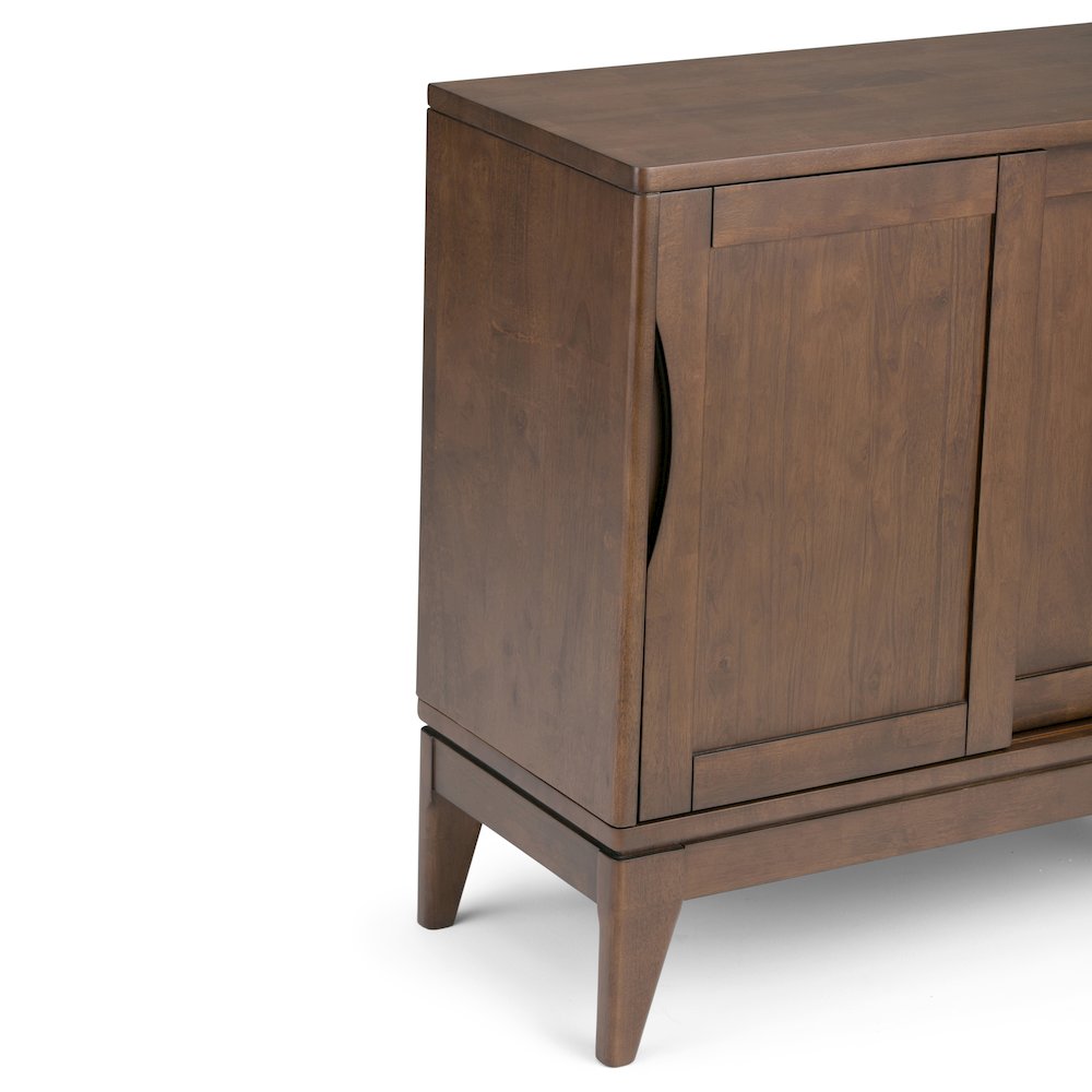Harper Solid Hardwood Low Storage Cabinet In Walnut Brown. Picture 4