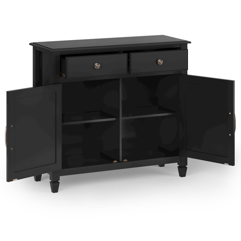 51 inch Wide Storage Bench Trunk and 40 inch Wide Storage Cabinet in Black. Picture 4