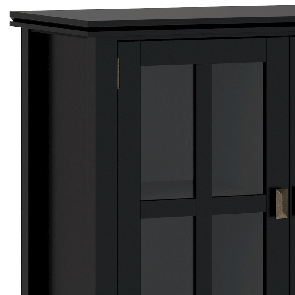 Artisan Solid Wood Wide 4 Door Storage Cabinet In Black. Picture 2