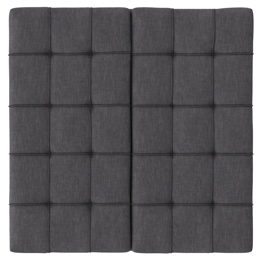Mariah Lift Top Table Storage Ottoman in Slate Grey  Polyester Linen. Picture 5