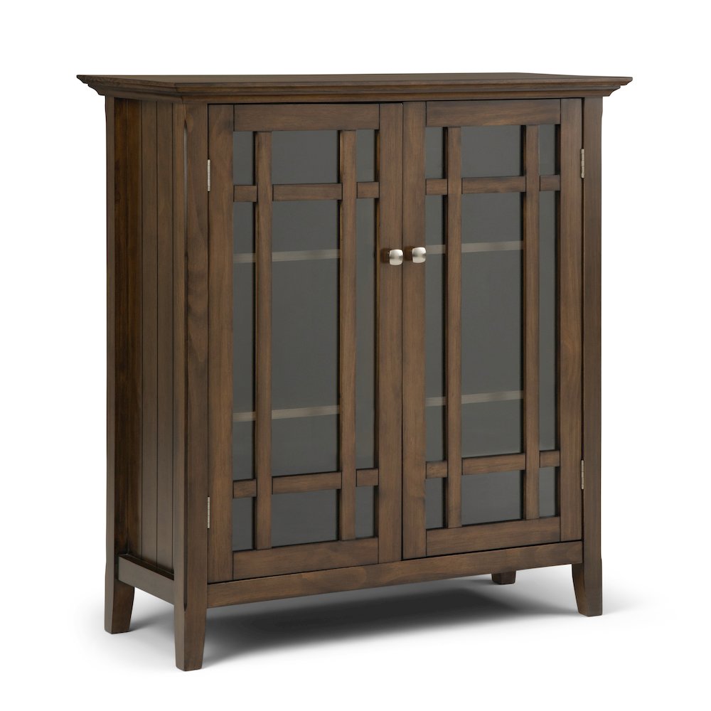 Bedford Solid Wood Medium Storage Cabinet In Rustic Natural Aged Brown. Picture 1