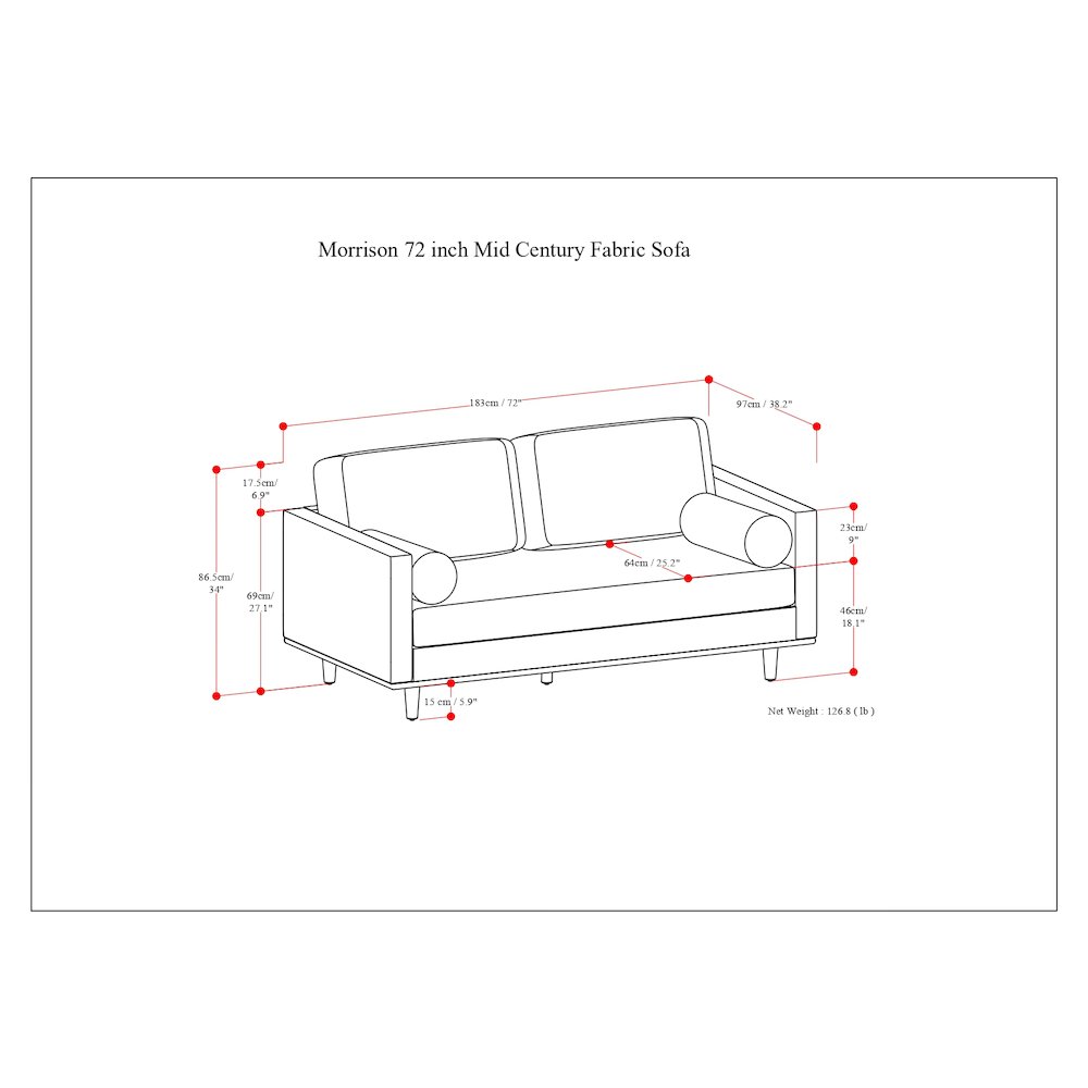 Morrison 72-Inch Sofa In Woven-Blend Fabric. Picture 6
