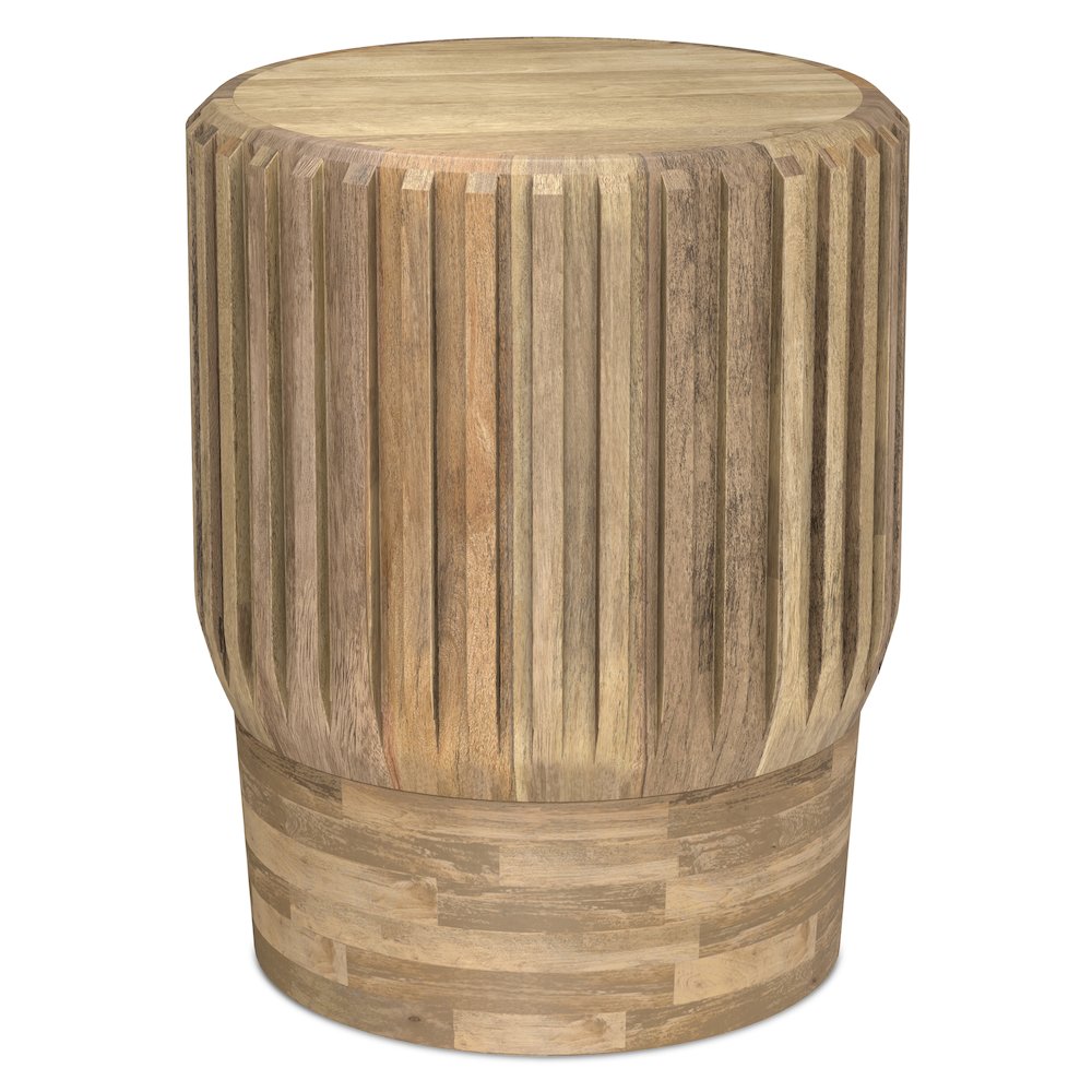Lyall 16 inch Wide Solid Mango Contemporary End Table in Natural, Assembled. Picture 1