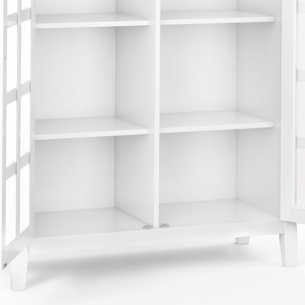 Acadian Solid Wood Medium Storage Cabinet In White. Picture 3