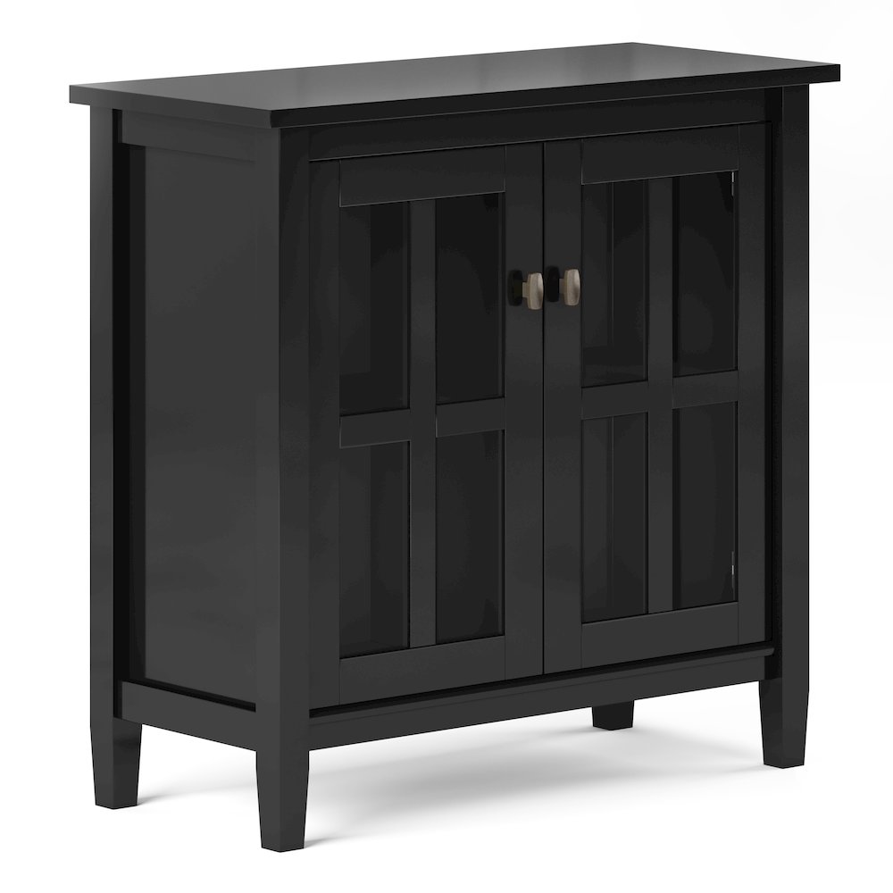Warm Shaker Solid Wood Low Storage Cabinet In Black. Picture 1