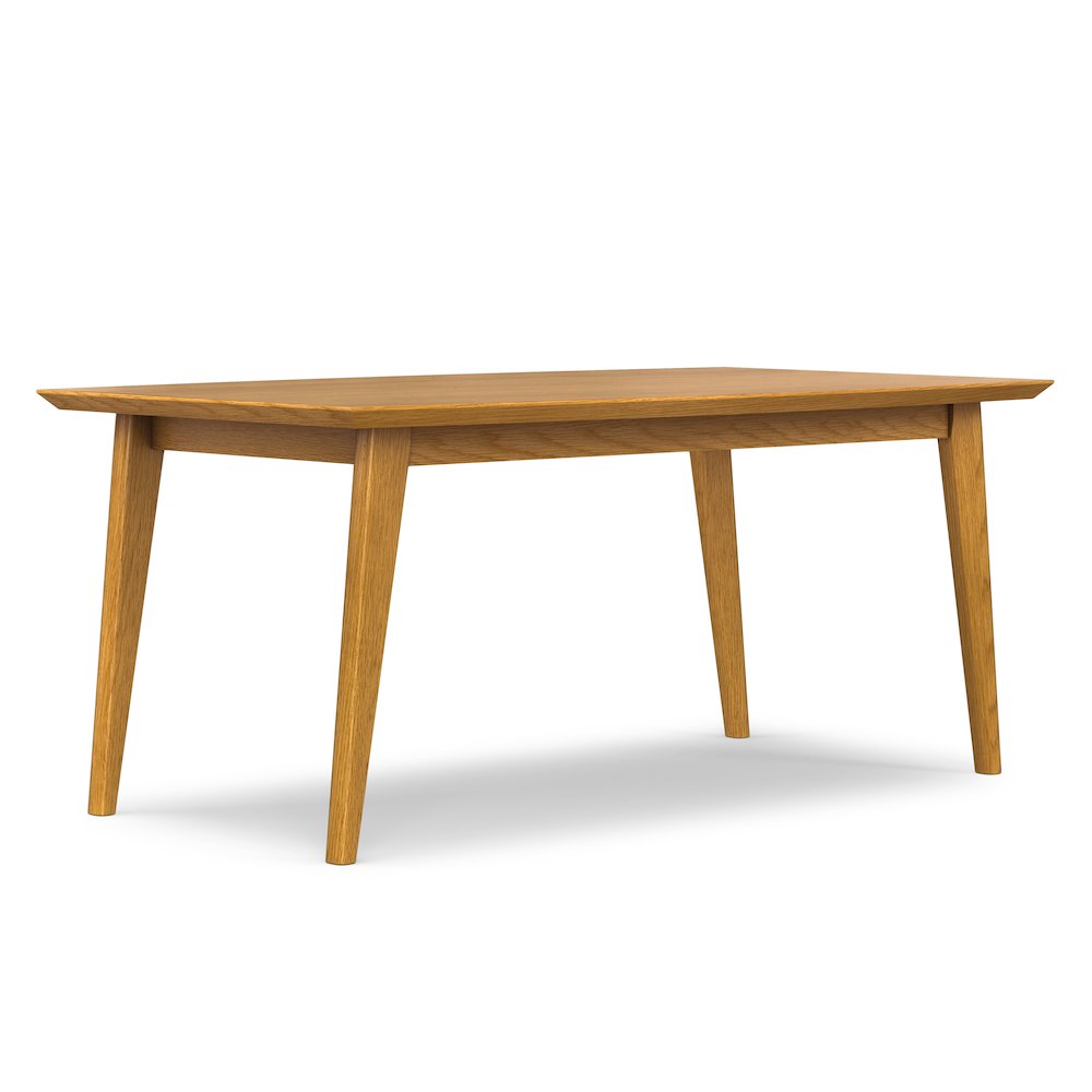Draper Solid Wood Mid Century Rectangle Dining Table In Oak Veneer. Picture 1