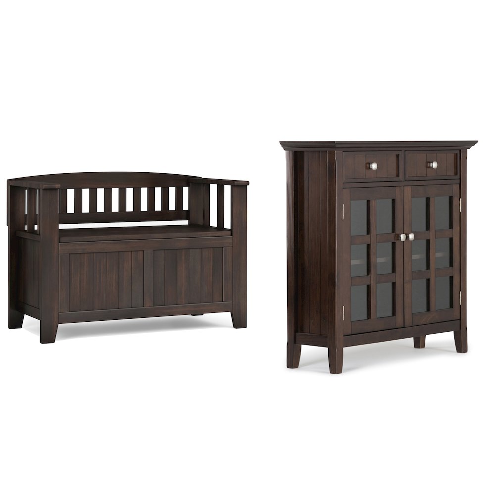 36 inch Wide Small Storage Bench and 36 inch Wide Storage Cabinet. Picture 1
