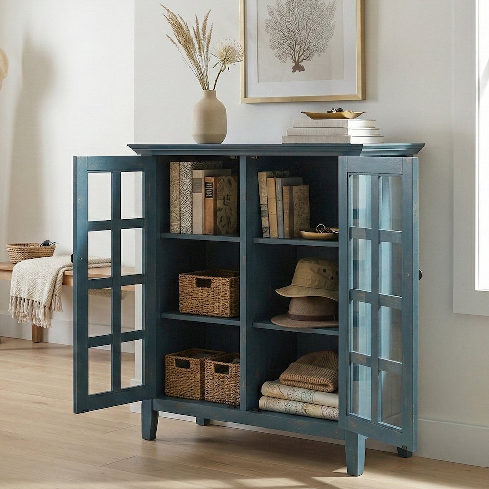 Acadian 39 inch Wide Solid Wood Transitional Medium Storage Cabinet. Picture 2