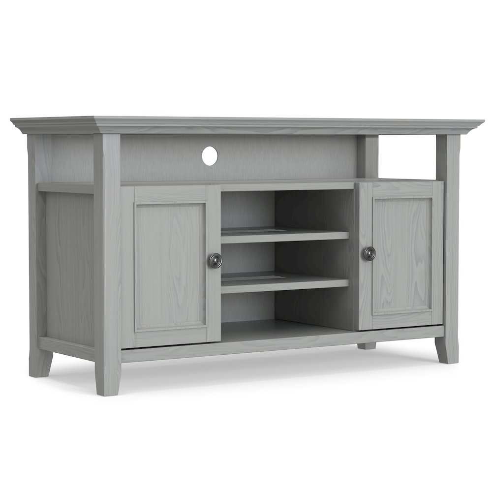 Amherst Solid Wood Tv Media Stand In Fog Grey For Tvs Up To 60 Inches. Picture 1