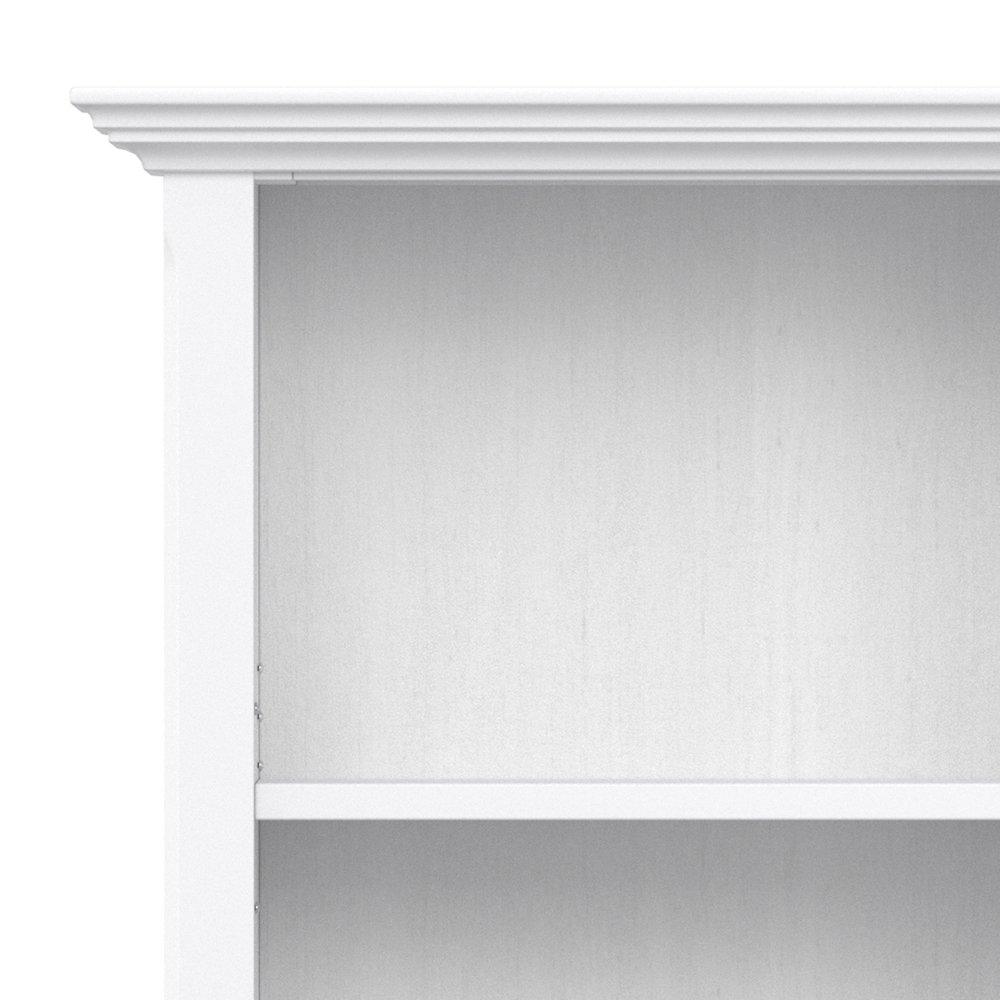 Amherst 24 inch Wide Solid Wood Transitional 5 Shelf Bookcase in White. Picture 2