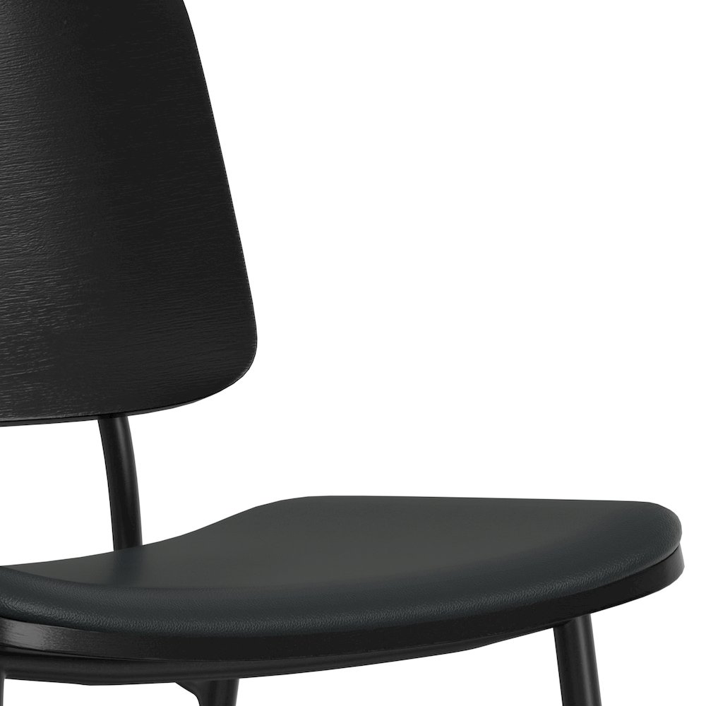 Hayley Dining Chair (Set Of 2) In Black  Vegan Faux Leather. Picture 3