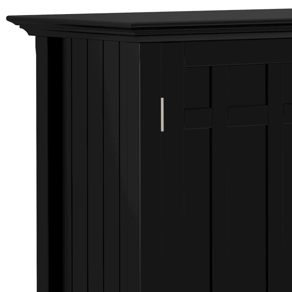 Bedford Solid Wood Sideboard Buffet And Wine Rack In Black. Picture 2