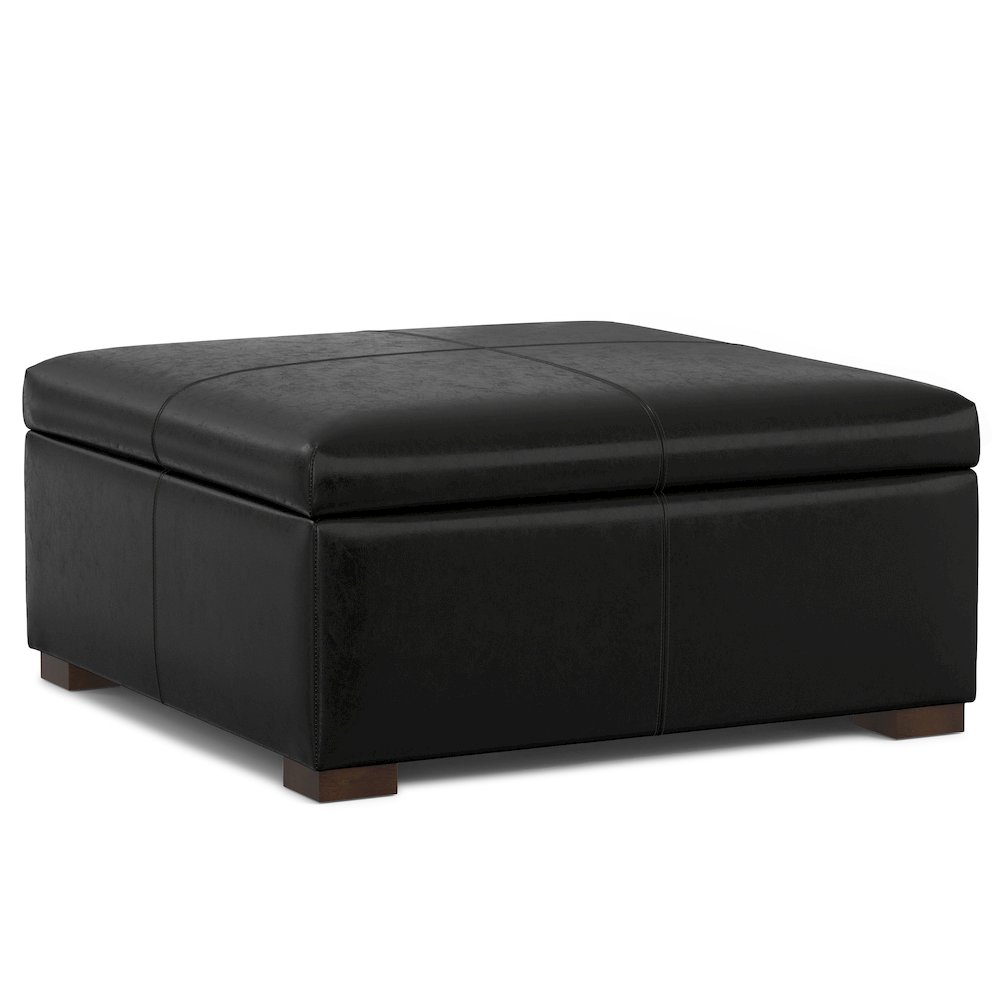 36 inch Wide Contemporary Square Square Coffee Table Storage Ottoman. Picture 2