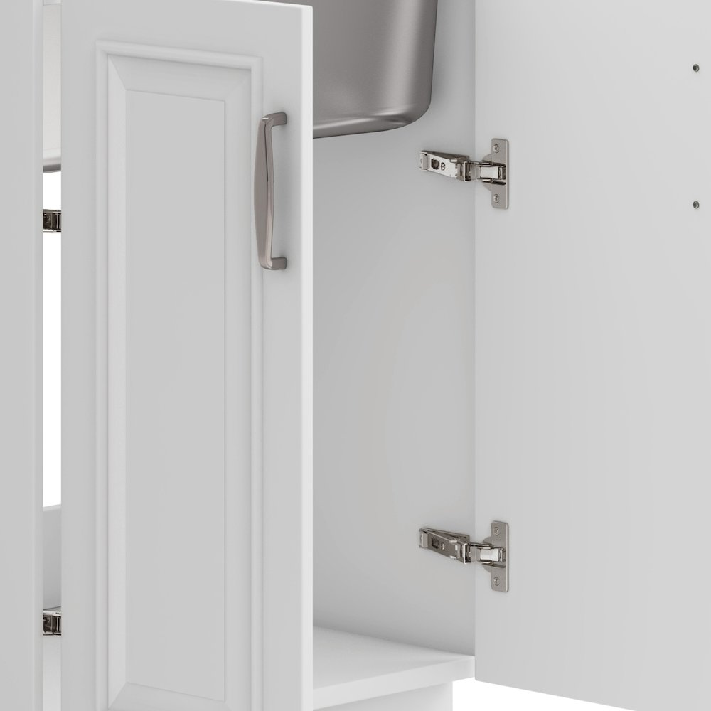 24 Inch Laundry Cabinet With Pull-Out Faucet And Stainless Steel Sink In White. Picture 4