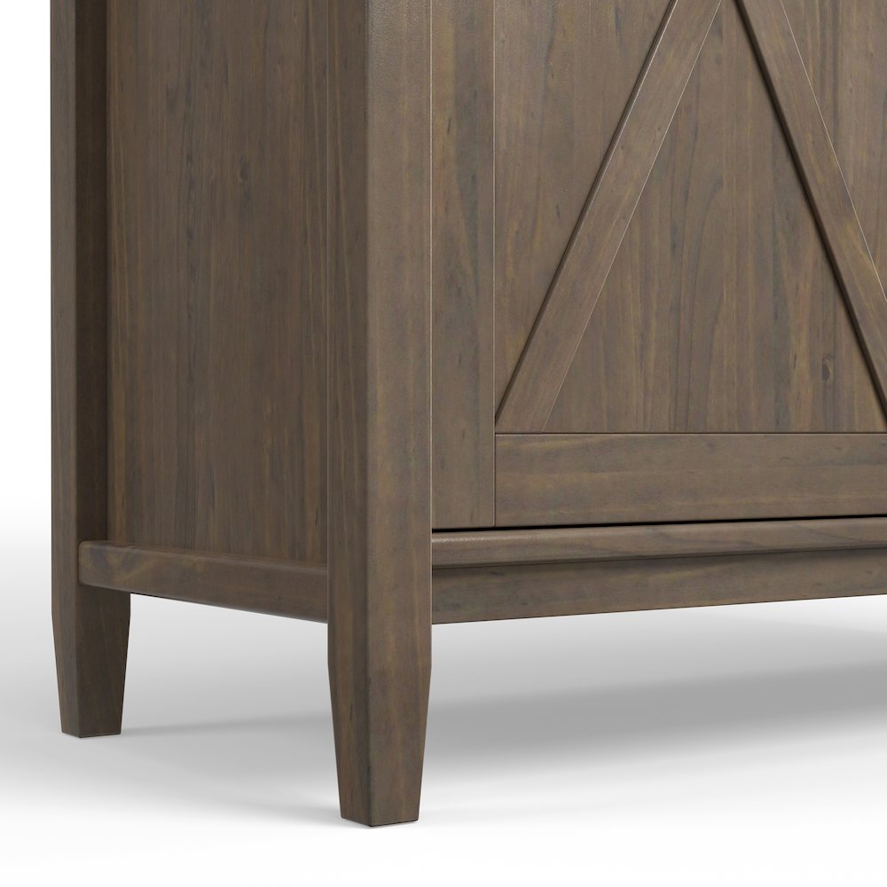 Ela Solid Wood 39 Inch Storage Cabinet In Smoky Brown (Set Of 2). Picture 5