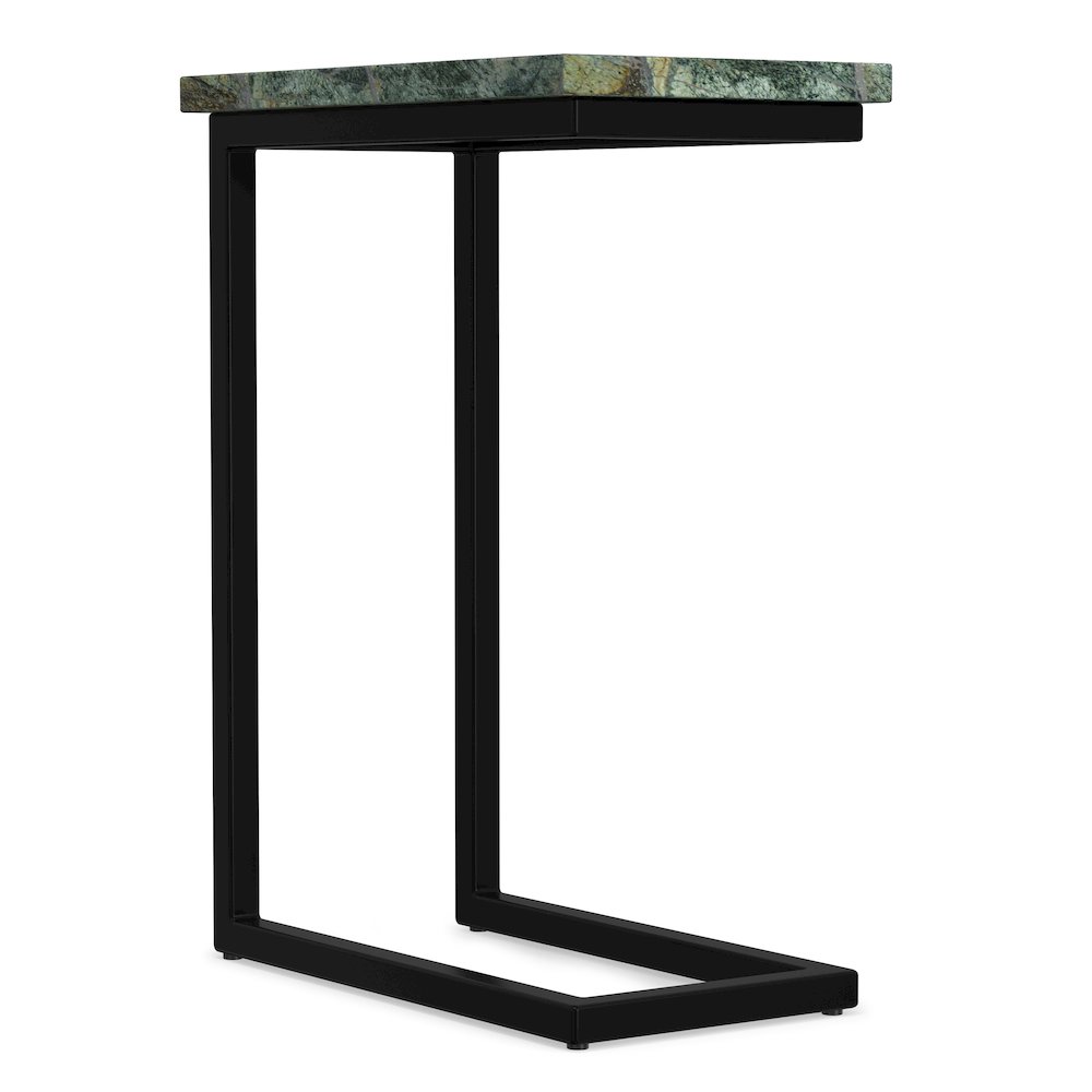 Skyler 18 inch Wide Industrial C Side Table in Green/Black Genuine Marble/Iron. Picture 3