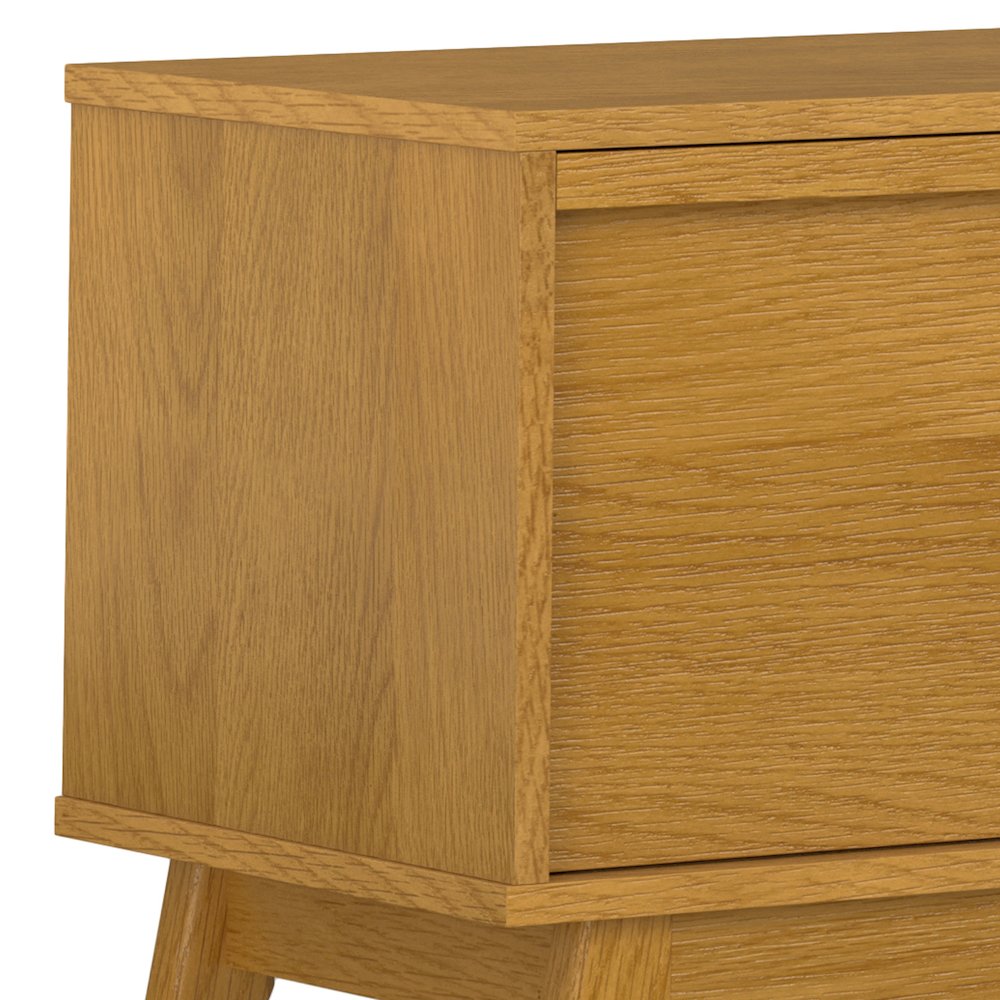 Lennon  72 Inch Wide Mid Century Modern Tv Media Stand In Oak Veneer. Picture 2