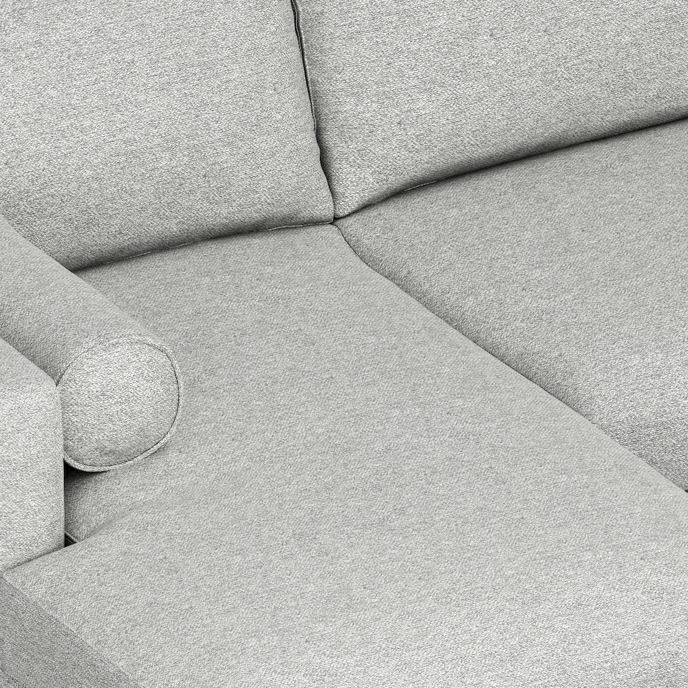 Morrison Mid Century Left Sectional Sofa In Mist Grey Woven-Blend Fabric. Picture 4