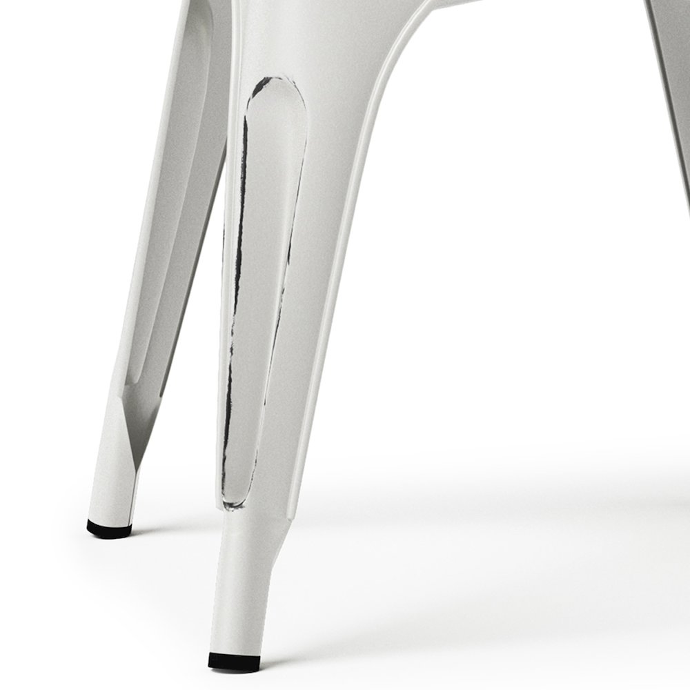 Fletcher Metal Dining Side Chair (Set Of 2) In Distressed White. Picture 4