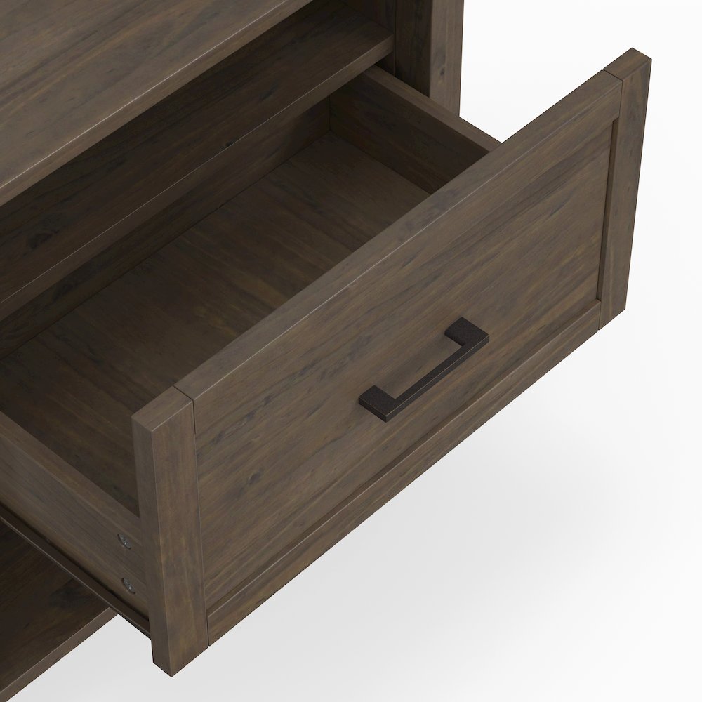 Ela Solid Wood Bedside Table In Smoky Brown. Picture 4
