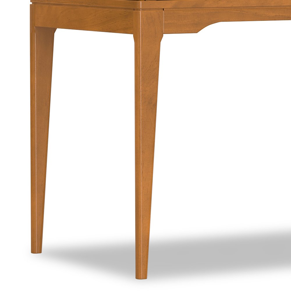 48 inch Wide Solid Hardwood Mid-Century Modern Small Desk in Light Golden Brown. Picture 5