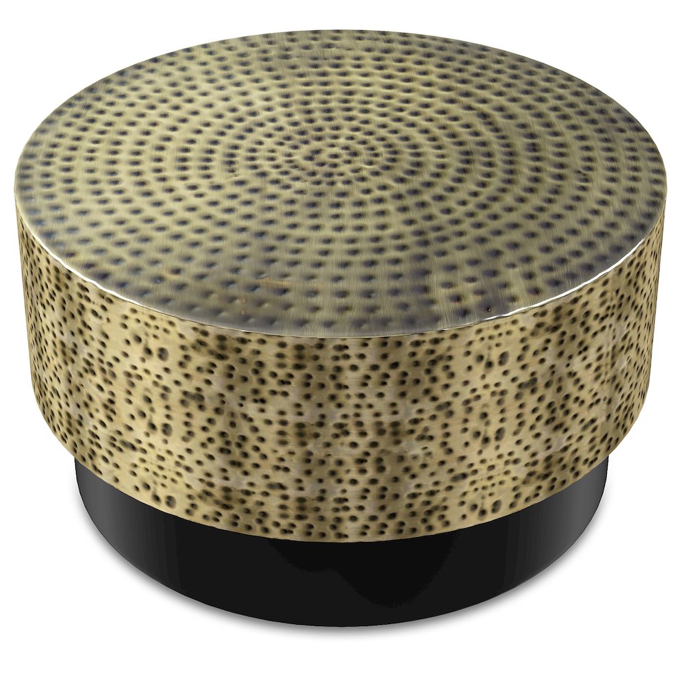 Montrose Metal Coffee Table In Antique Gold /Black. Picture 2