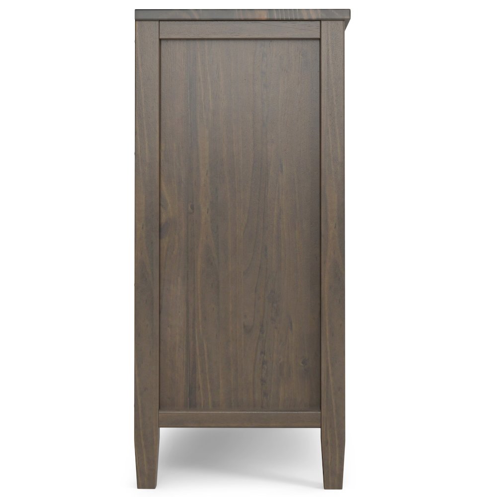Ela Solid Wood Low Storage Cabinet In Smoky Brown. Picture 2