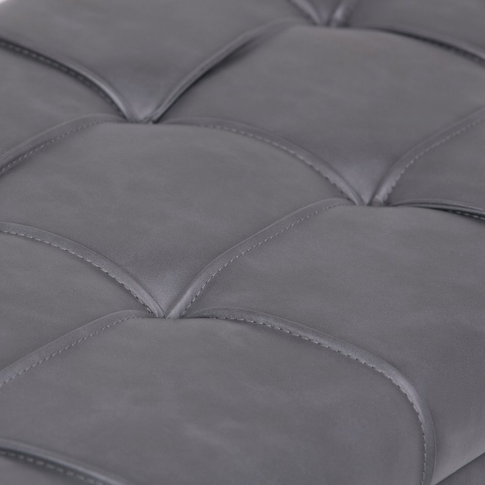 Dover 3 Piece Storage Ottoman In Stone Grey Vegan Faux Leather. Picture 2